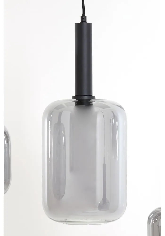 Fekete mennyezeti lámpa üveg búrával 100x22 cm Lekar – Light &amp; Living