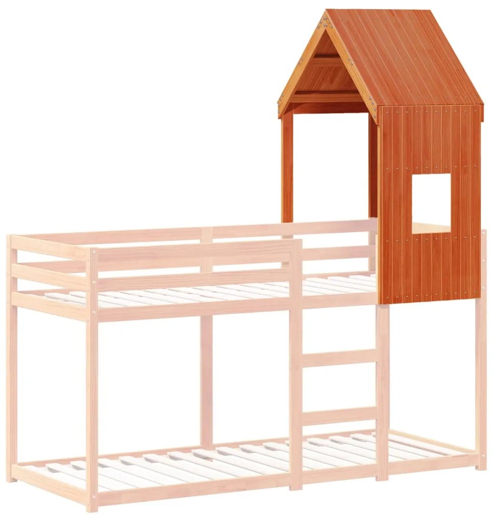 viaszbarna tömör fenyőfa gyerekágytető 60 x 89 x 134,5 cm