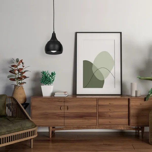 Csillár zsinóron AKTAN 1xE27/60W/230V fekete