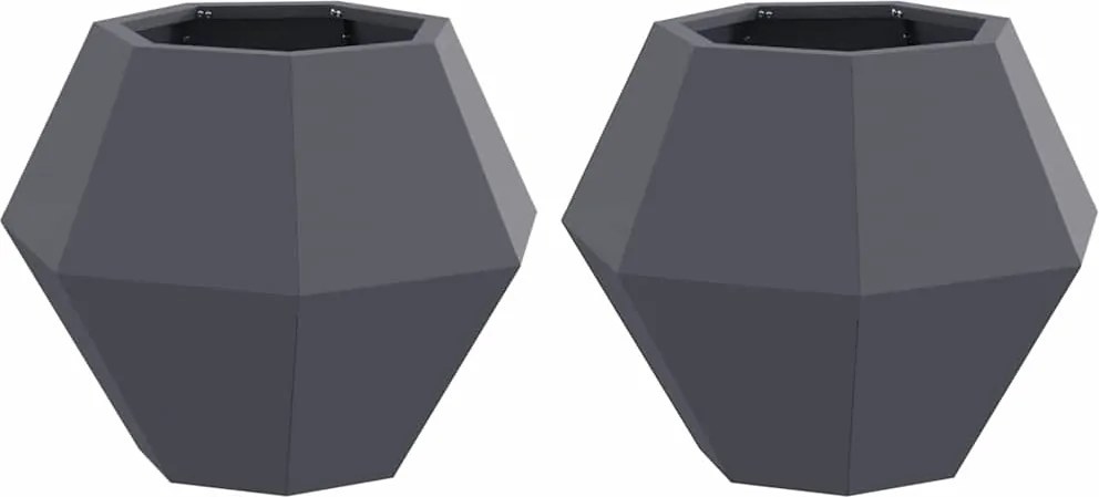 vidaXL Növénytartó 2 pcs Antracit 50 x 50 x 40 cm Acél