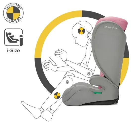 KINDERKRAFT - Autósülés I-SPARK i-Méret (100-150 cm) rózsaszín