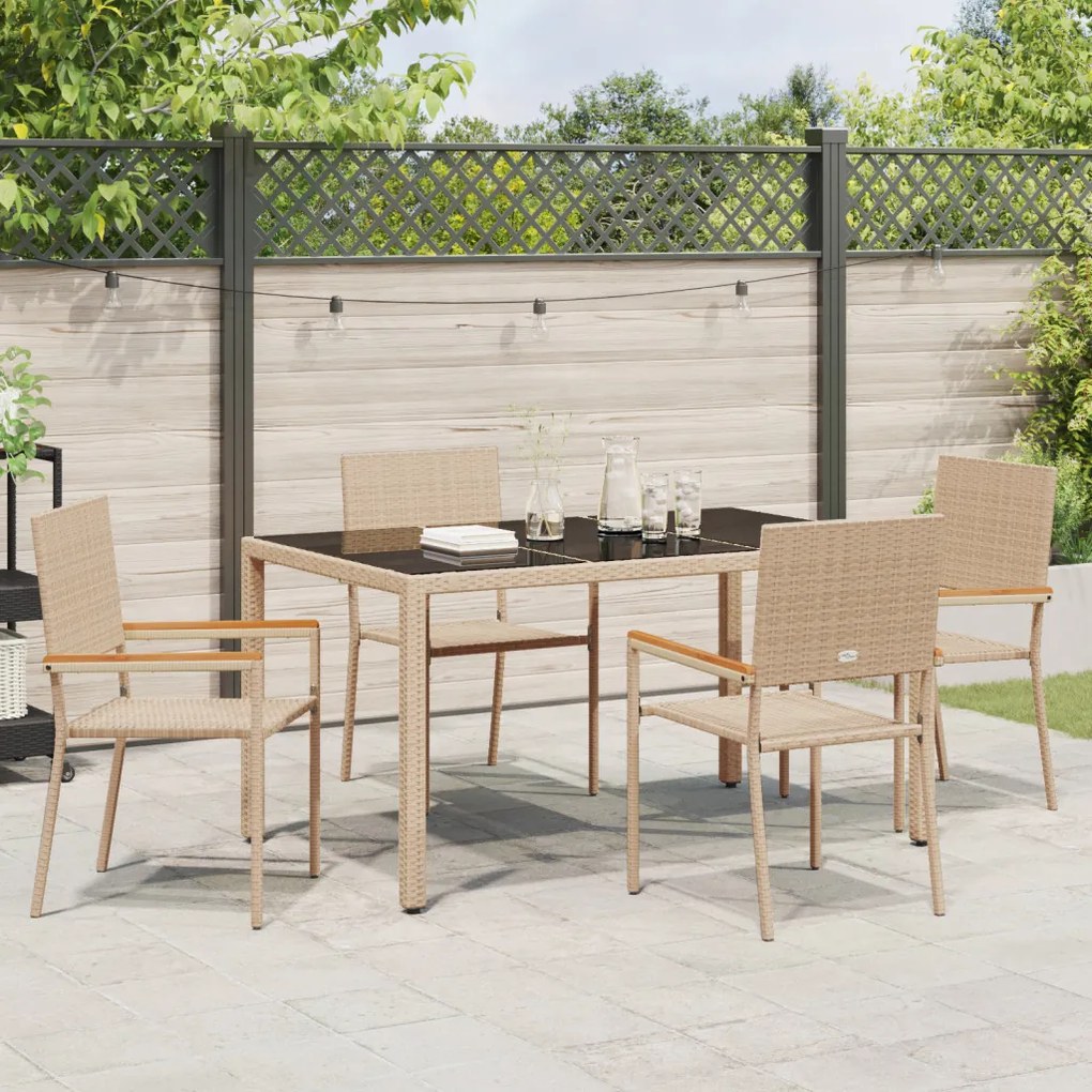 Kert étkező szett 5 pcs Bézs 150 x 90 x 75 cm polirattan