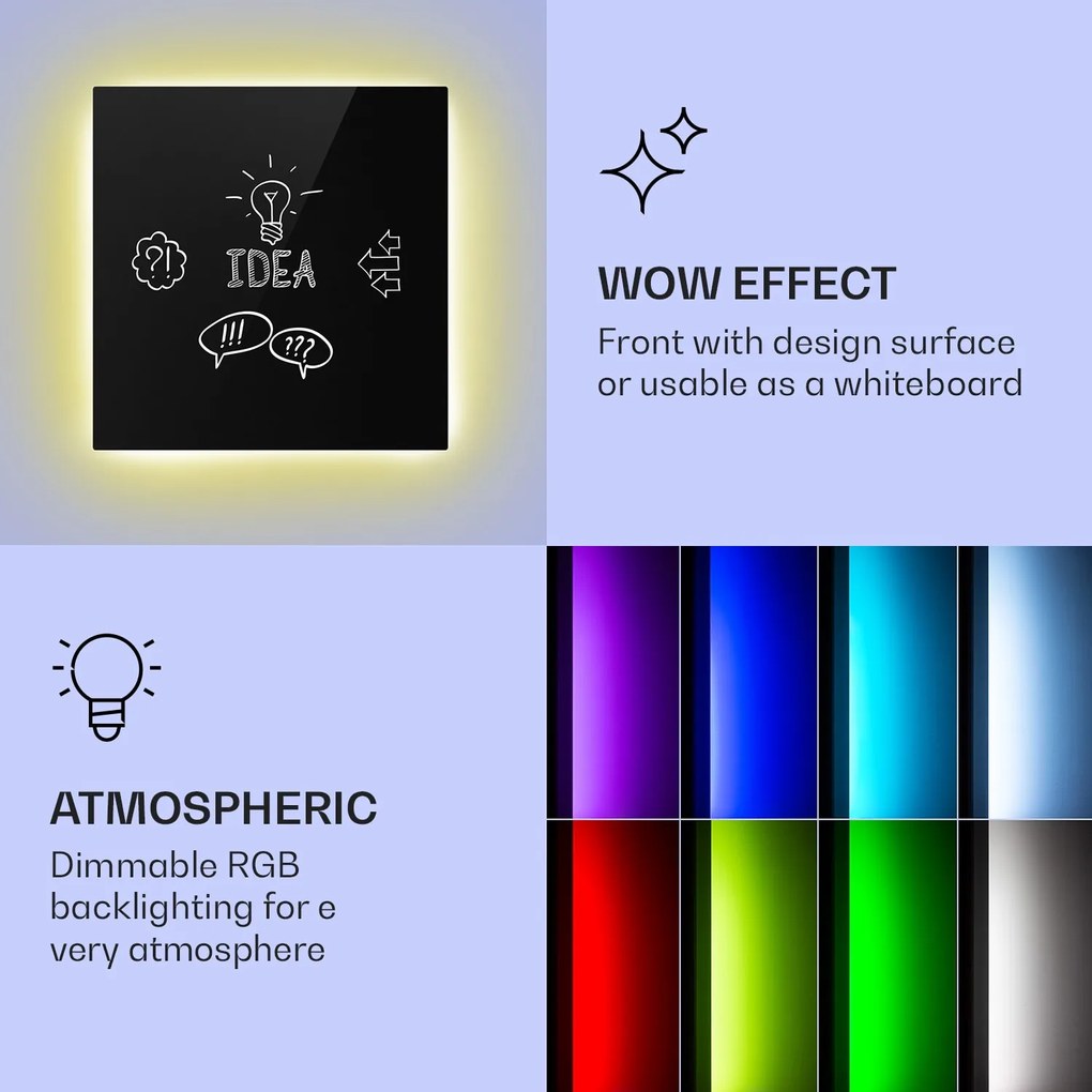 Klarstein Mojave 500 smart, infravörös hősugárzó 2 az 1-ben, konvektor, 60 x 60 cm, 500 W, RGB világítás