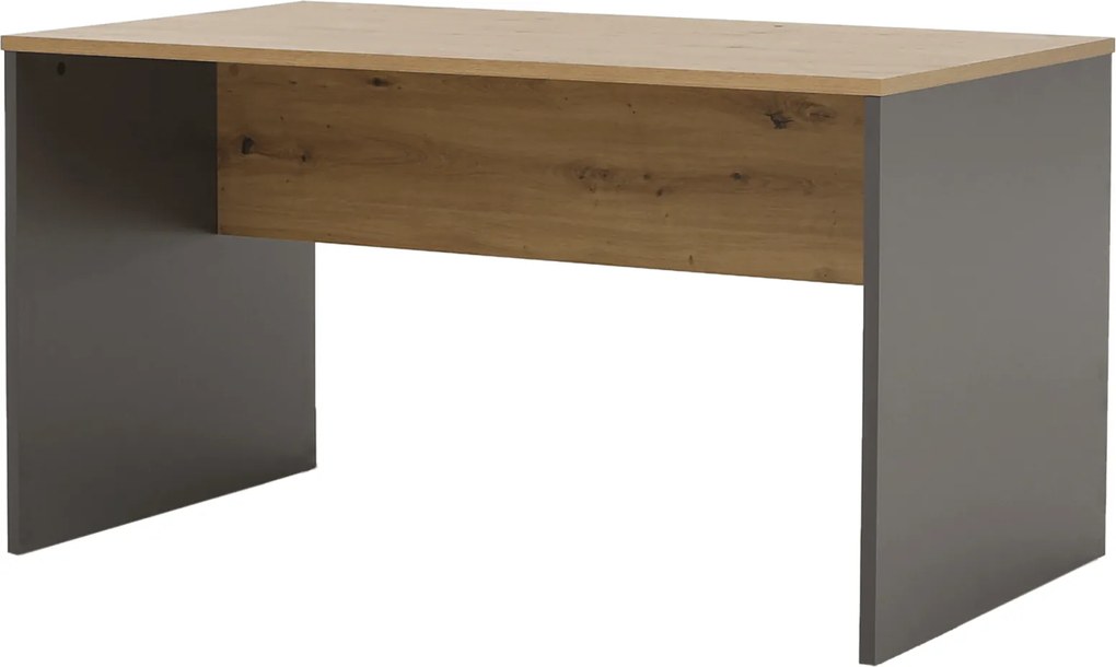 Íróasztal, grafit/tölgyfa artisan, RIOMA NEW TYP 16