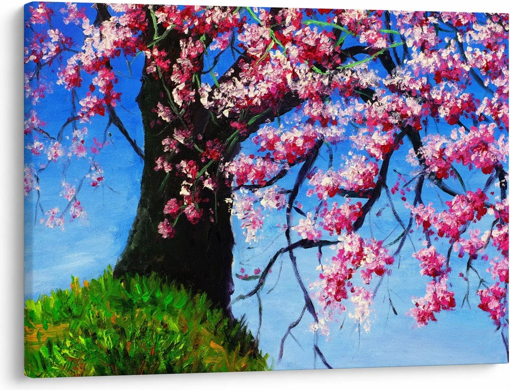 Kép festett cseresznyevirágok (70x50 cm)