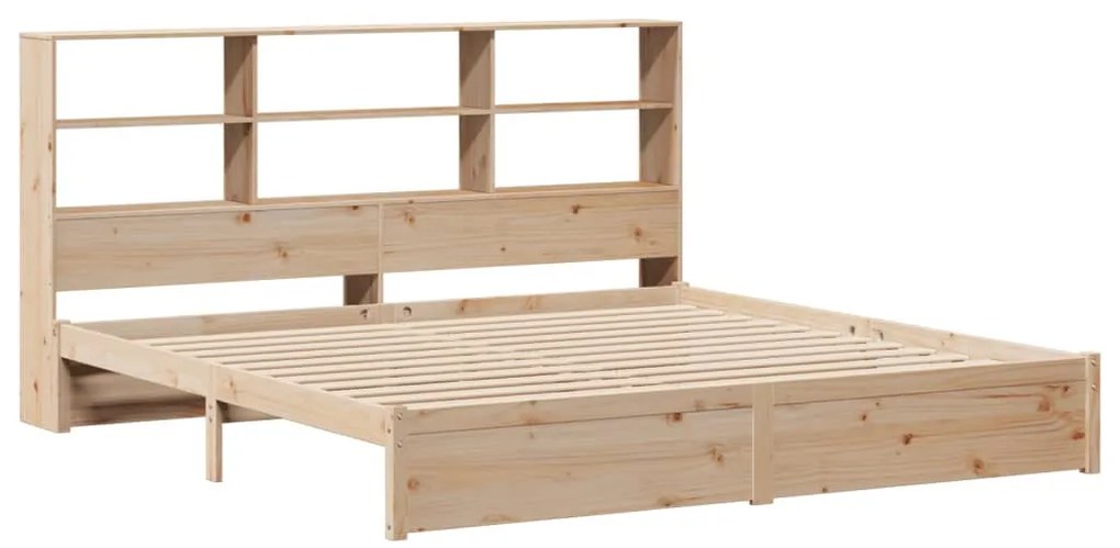 tömör fenyőfa könyvespolcos ágy matrac nélkül 200 x 200 cm