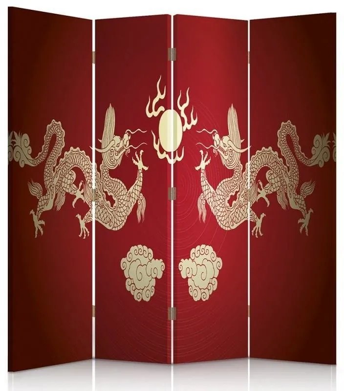Gario Paraván Red Dragons Méret: 145 x 170 cm, Kivitelezés: Klasszikus paraván