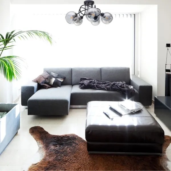 Felületre szerelhető csillár LATIL 5xE27/60W/230V fekete