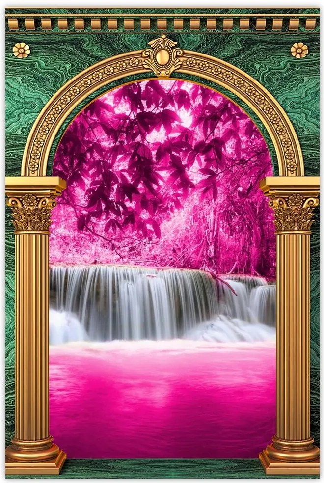 Poszterek 80x120 Rózsaszín vízesés