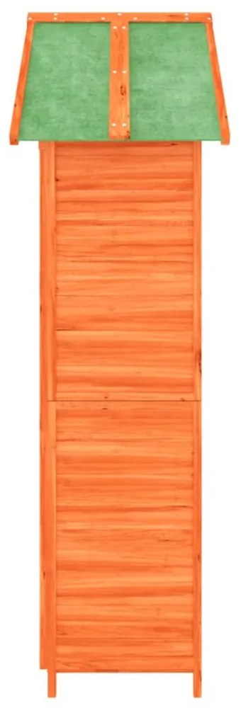 barna tömör fenyőfa kerti szerszámtároló 89 x 52,5 x 175 cm
