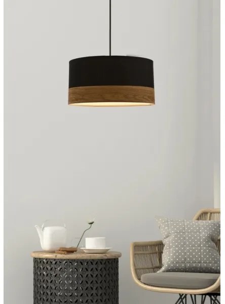 Csillár zsinóron PORTO 1xE27/60W/230V fekete/barna