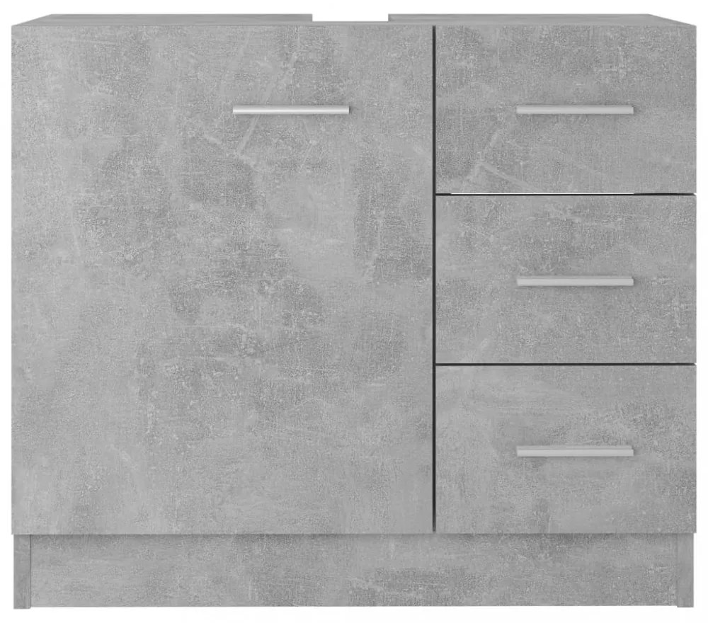 betonszürke szerelt fa mosdószekrény 63 x 30 x 54 cm