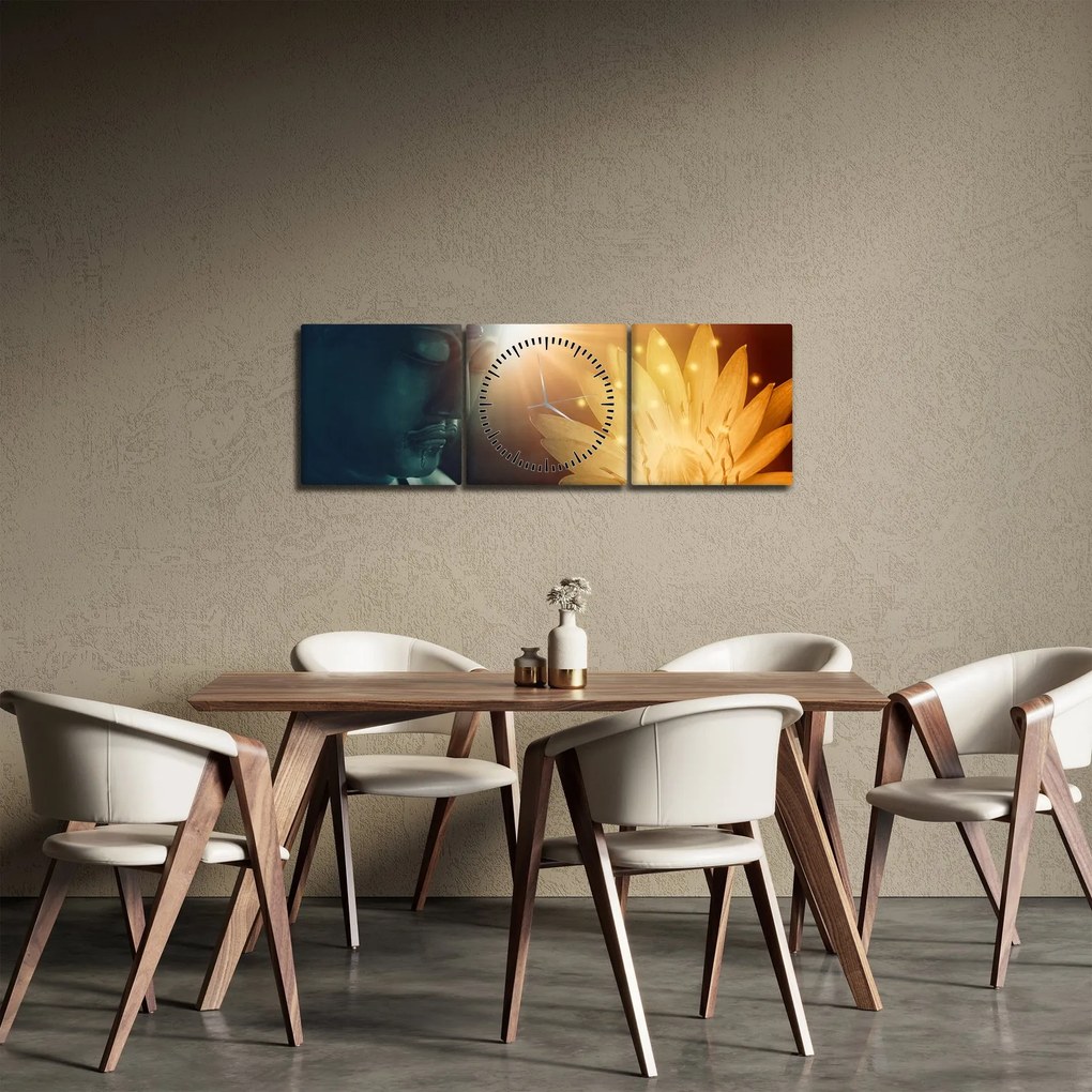 Kép - Béke (órával) (90x30 cm)