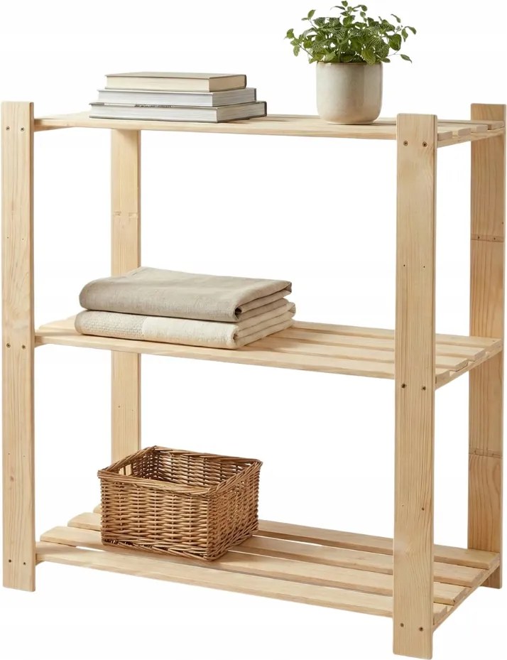 Fa Könyvespolc Kamrához Fenyő 3 Polcos 90X85X38cm Gyártó