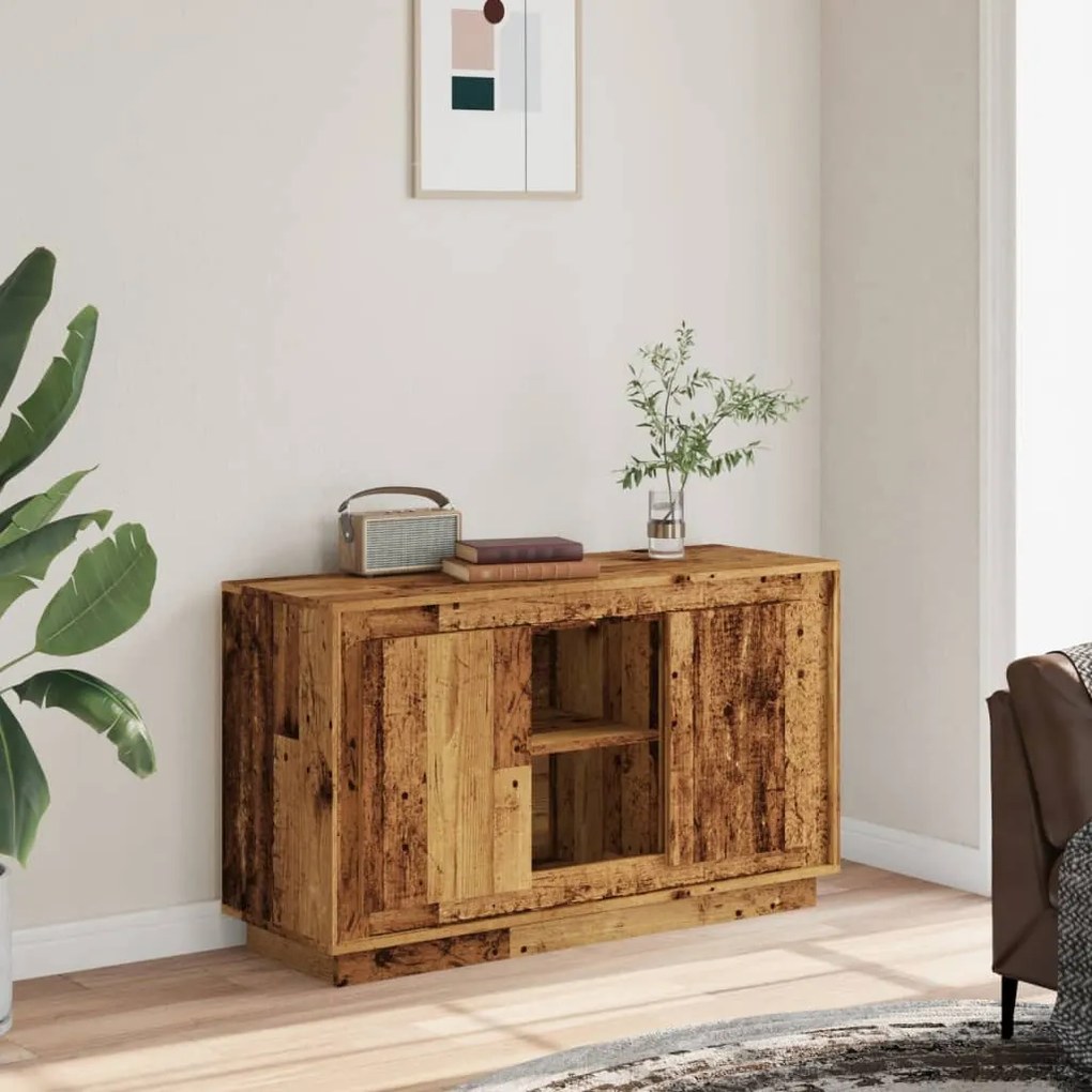 antik fa színű szerelt fa tálalószekrény 102 x 35 x 60 cm