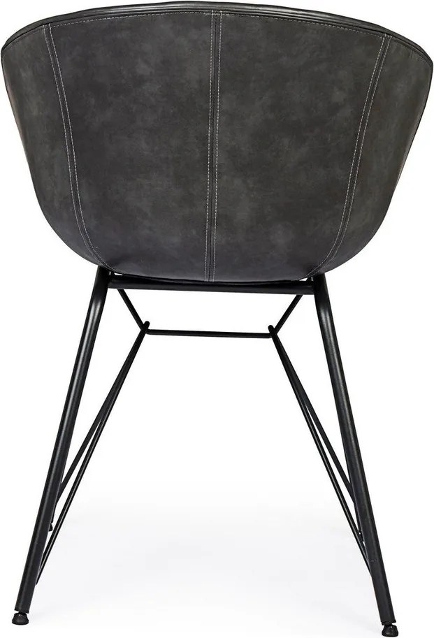 Sötétszürke kárpitozott étkezőszék Warhol – Bizzotto