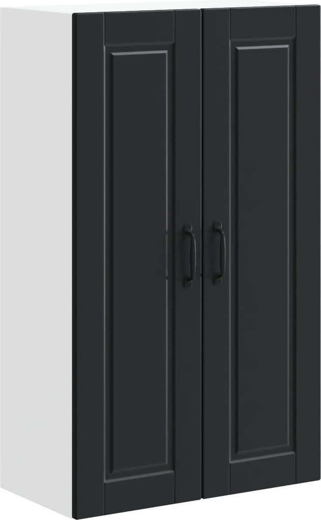 vidaXL Konyhaszekrény polcokkal Fekete 60 x 31 x 100 cm Faanyag