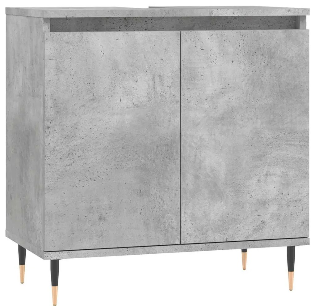 betonszürke szerelt fa fürdőszobaszekrény 58x33x60 cm