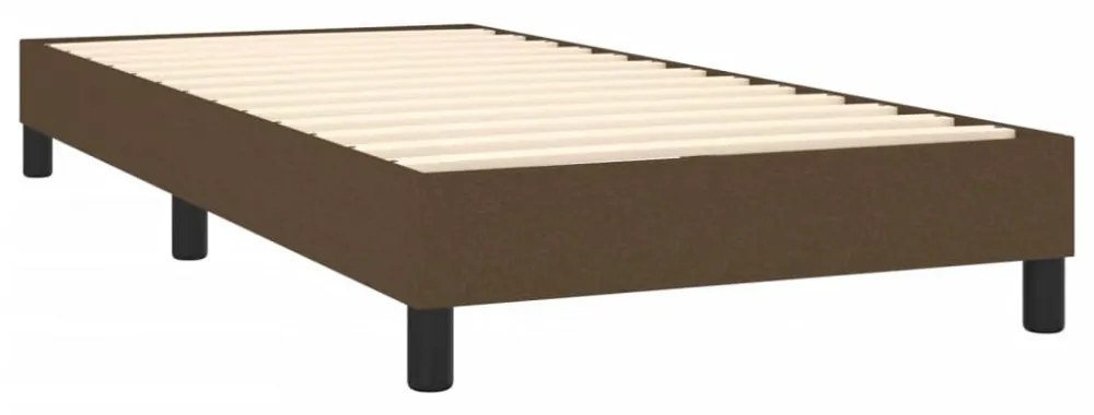 sötétbarna szövet rugós ágy matraccal 80 x 200 cm