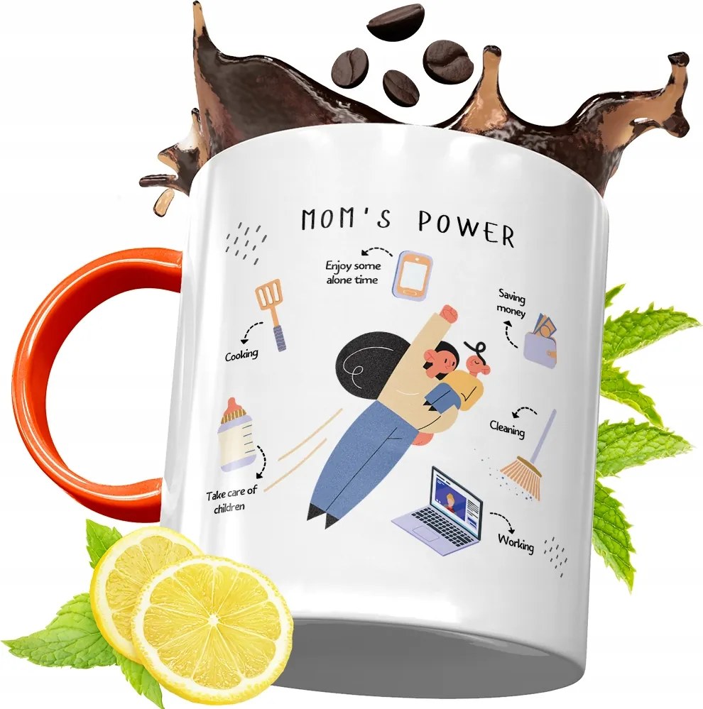 Narancssárga Bögre Anyák Napjára Ajándék fényképes nyomattal