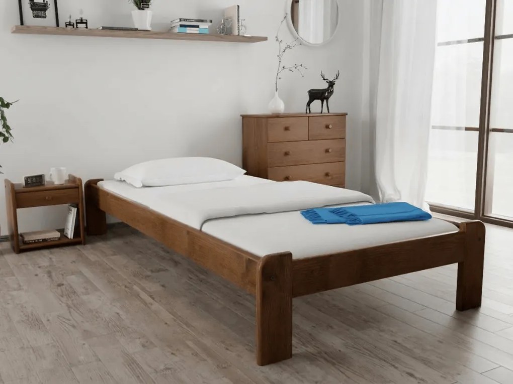 ADA ágy 90x200 cm, tölgyfa Ágyrács: Lamellás ágyrács, Matrac: Matrac nélkül