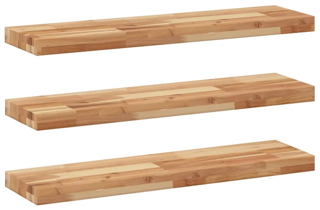 3 db olajbevonatú tömör akácfa függőpolc 100 x 20 x 4 cm