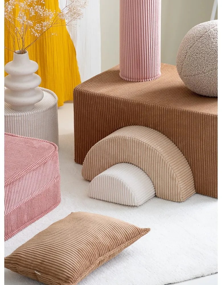 Barna kordbársony habszivacs játszótér 3 db-os magasság 37 cm 75x49 cm Rainbow Montessori – Wigiwama