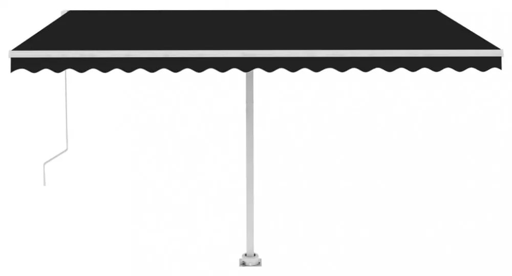 antracitszürke kézzel kihúzható LED-es napellenző 400 x 350 cm