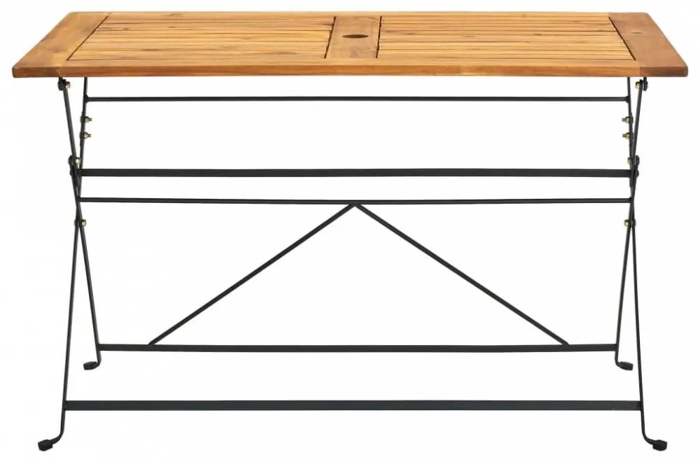 Tömör akácfa összecsukható kerti asztal 120 x 70 x 74 cm