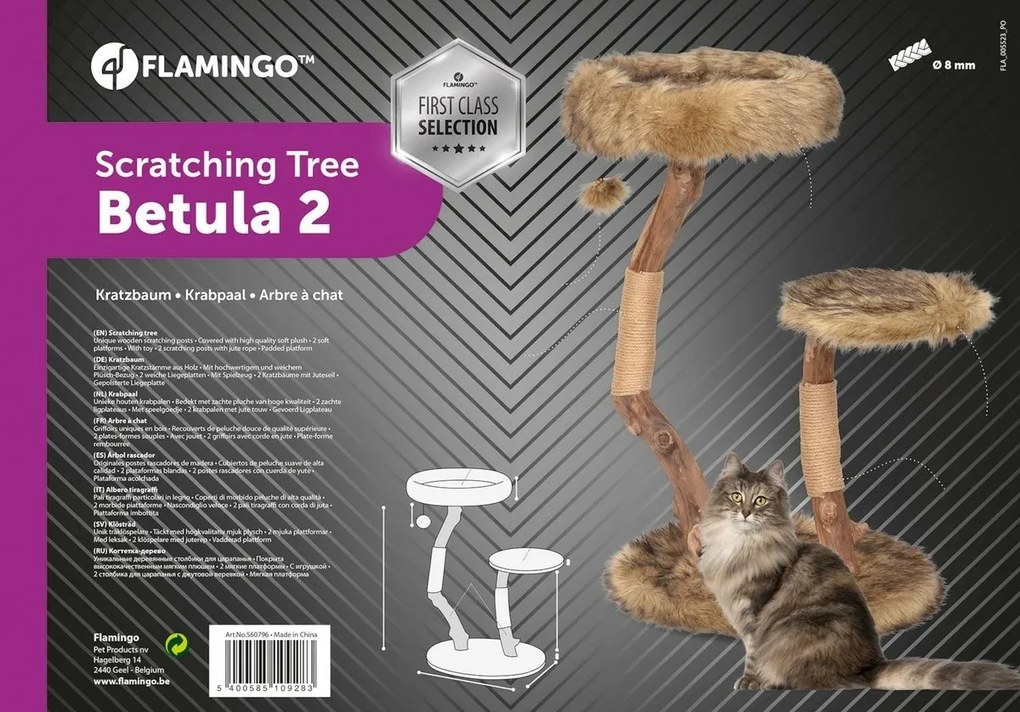 Flamingo BETULA 2 macska kaparó, barna, 86 cm