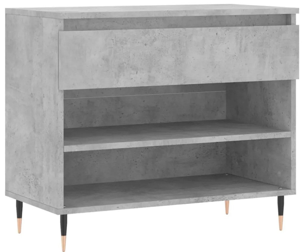 betonszürke szerelt fa cipőszekrény 70x36x60 cm
