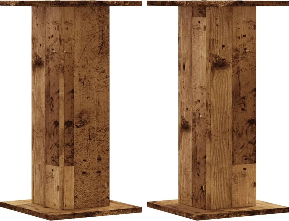 vidaXL 2 db antik fa színű szerelt fa hangszóróállvány 30 x 30 x 60 cm