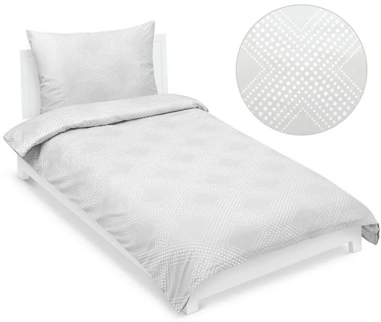 Bellatex Satin ágynemű Linie fehér , 140 x 220 cm,70 x 90 cm, 70 x 220 cm, 140 x 220 cm, 70 x 90 cm