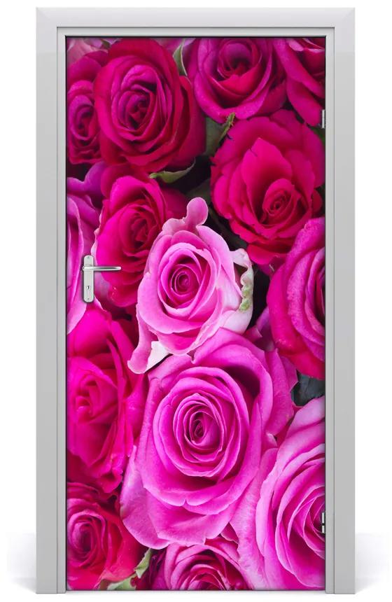 Ajtómatrica rózsaszín rózsa 85x205 cm