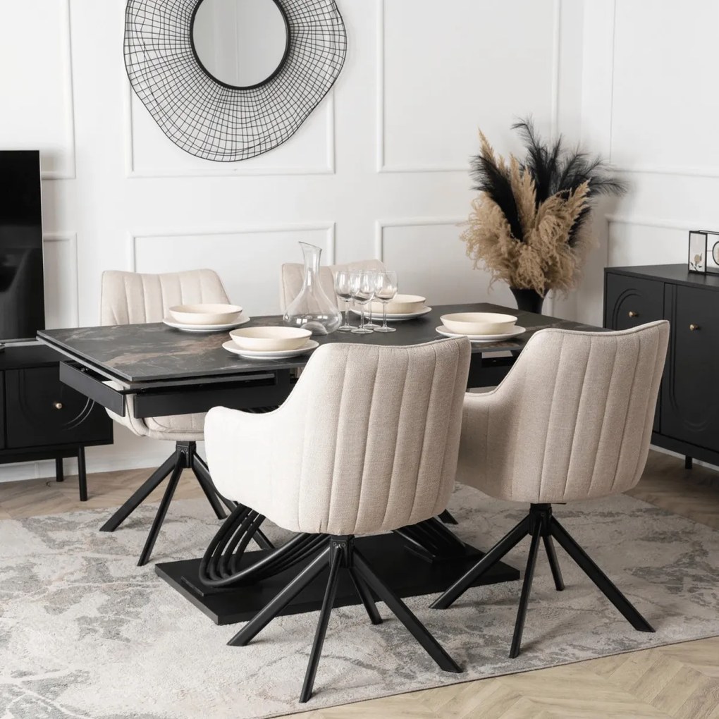 Krzesło Obrotowe MUMBAI Kremowe