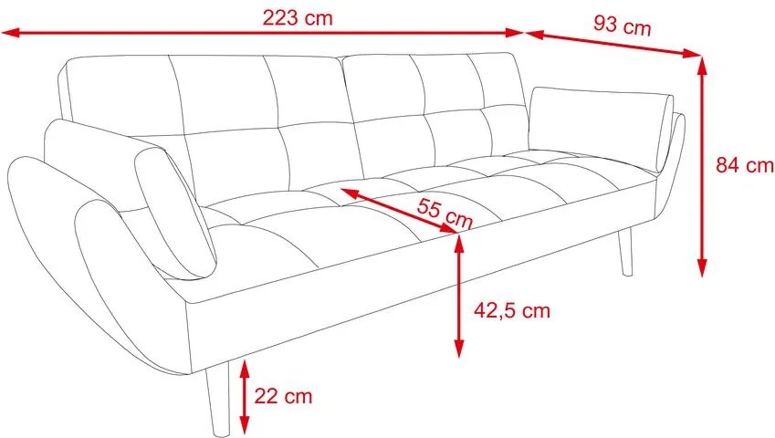 THALIA Kanapéágy - Szürke