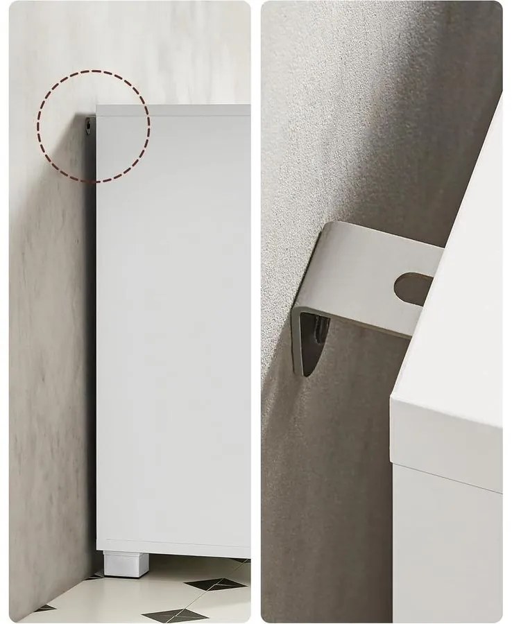 Mosdó alatti szekrény, fürdőszobai szekrény 3 nagy fiókkal, 30 x 70 x 64 cm, fehér