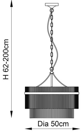 Endon 99166 - Láncos csillár MARIETTA 5xE14/7W/230V sárgaréz/átlátszó