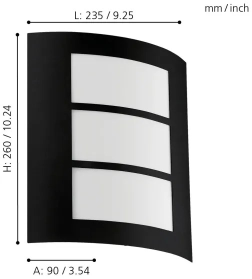 Eglo 99567 - Kültéri fali lámpa CITY 1xE27/40W/230V IP44