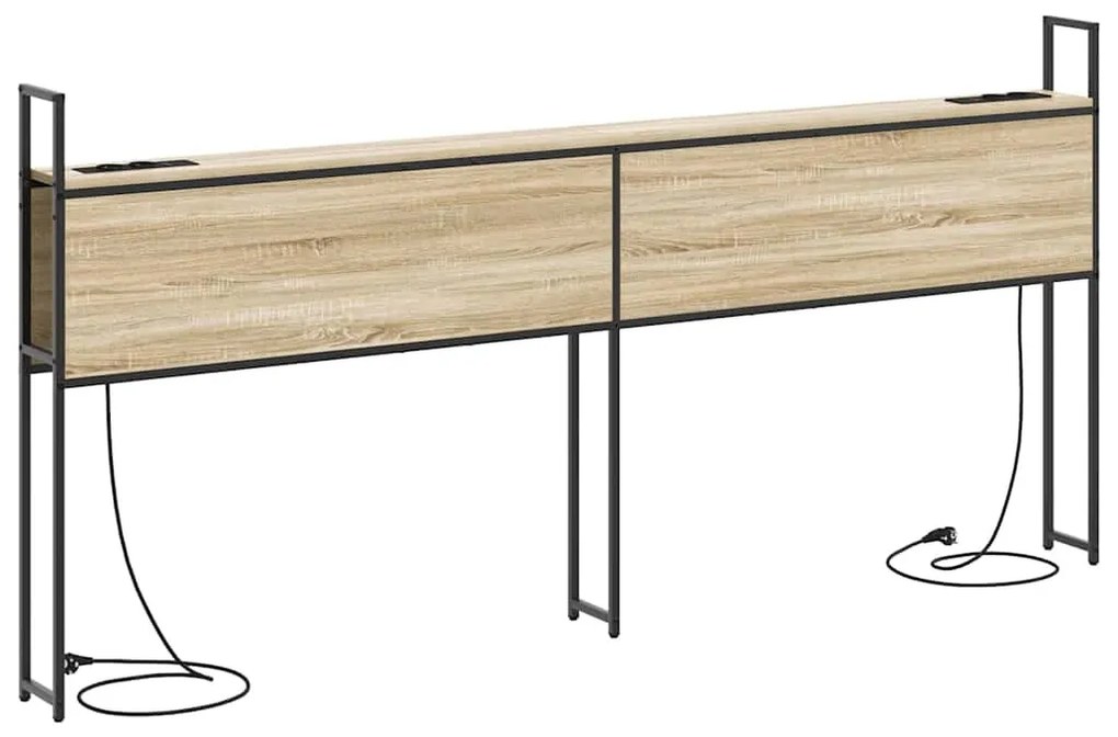 Tárolós Fejtámla Töltő Állomással sonoma tölgy 200 cm Faanyag