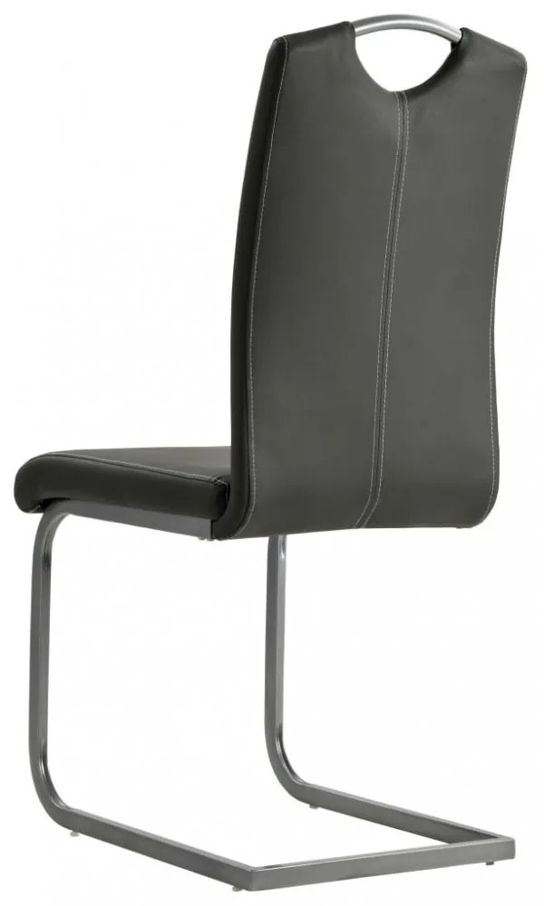 6 db szürke műbőr szánkótalpas étkezőszék