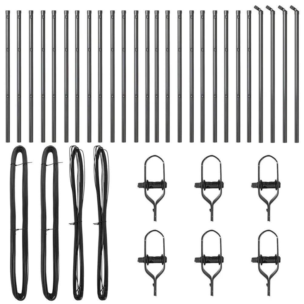 Kerítéstartók 26 db Szürke Ø32 mm 80 cm Horganyzott Acél