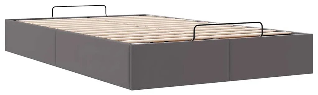 Ottomán ágykeret matrac nélkül szürke 120x190 cm műbőr