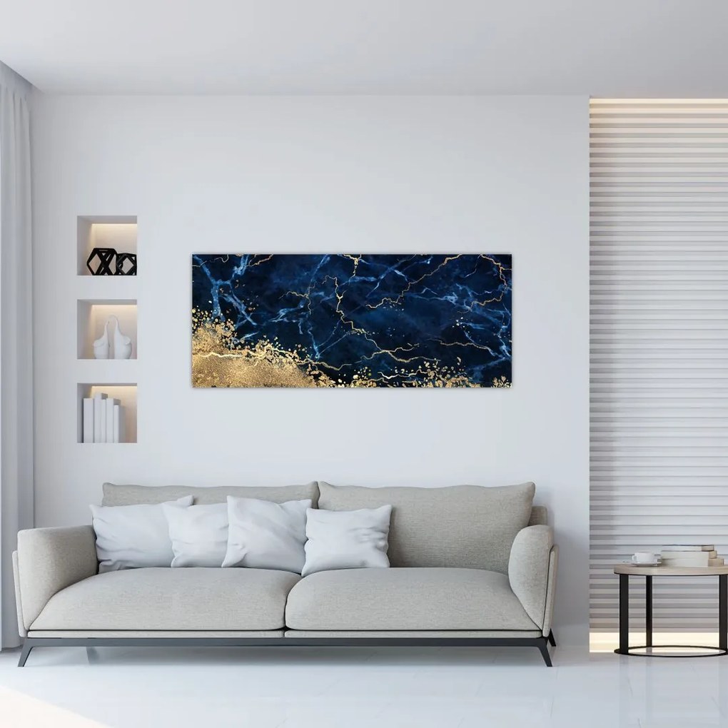 Kép - Sötétkék márvány (120x50 cm)