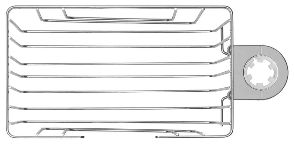 Fényes ezüstszínű öntapadós rozsdamentes acél fürdőszobai polc Valognes – Wenko
