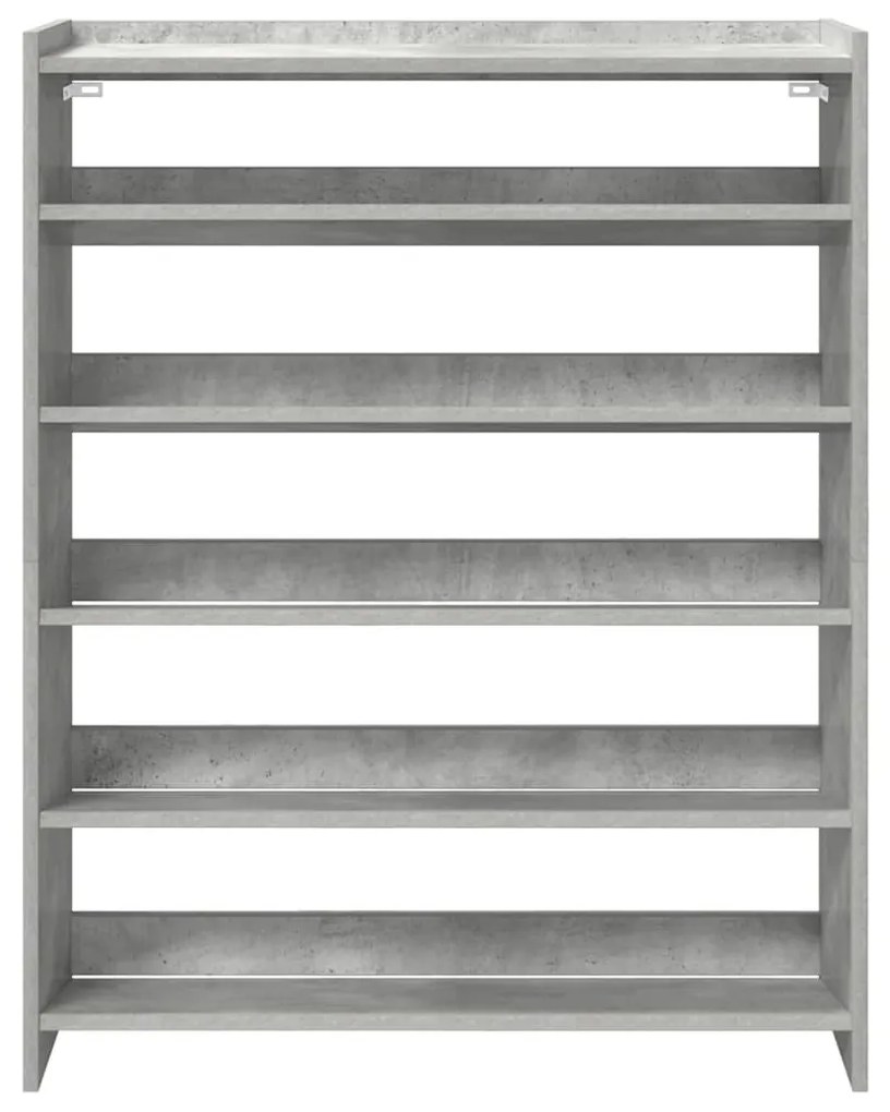 betonszürke szerelt fa cipőtartó 80x25x100 cm