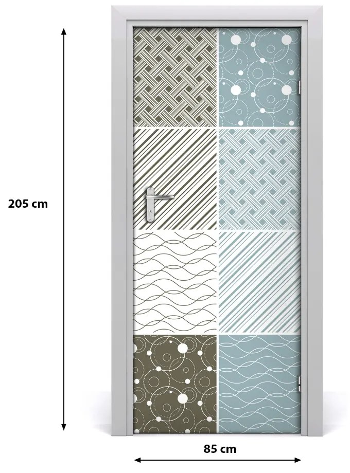 Ajtó tapéta geometrikus minták 95x205 cm