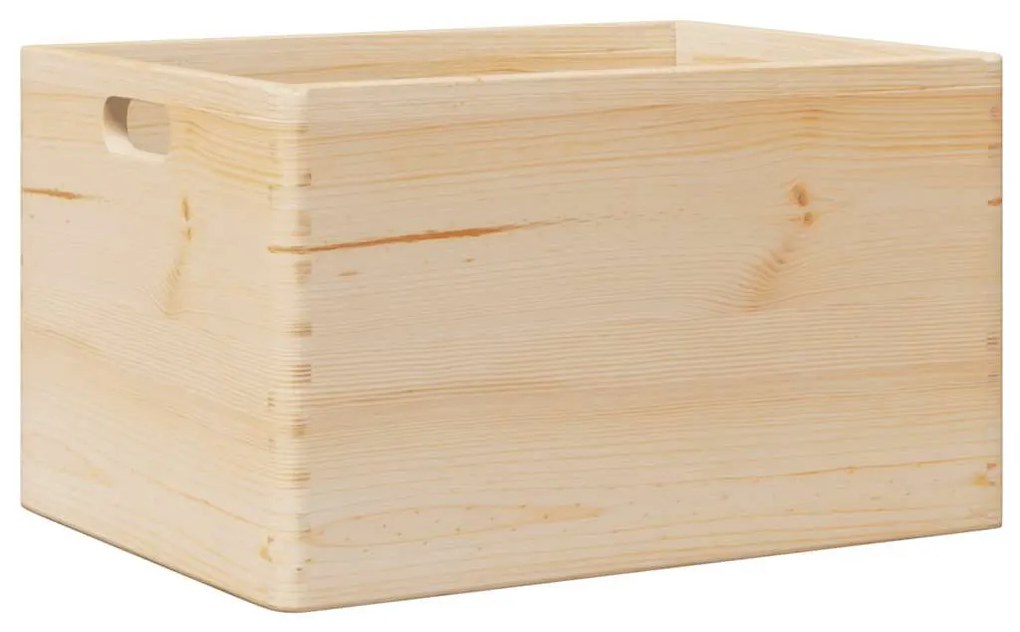 Fa doboz fogantyúkkal 40x30x23 cm tömör fa fenyő