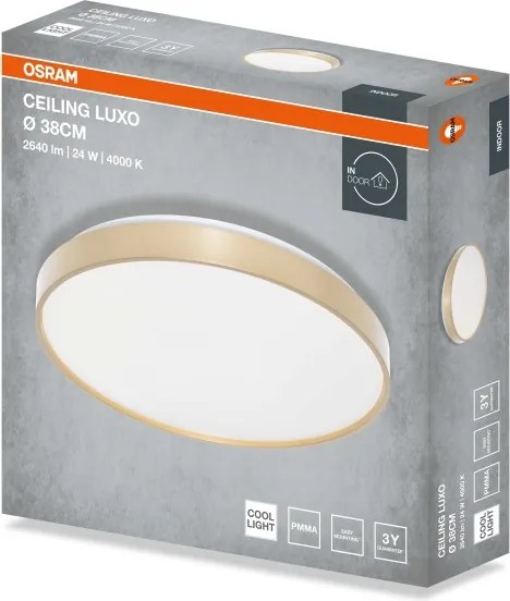 Osram - CEILING LUXO LED mennyezeti lámpatest, 24 W, 230 V, Ø 38 cm, arany