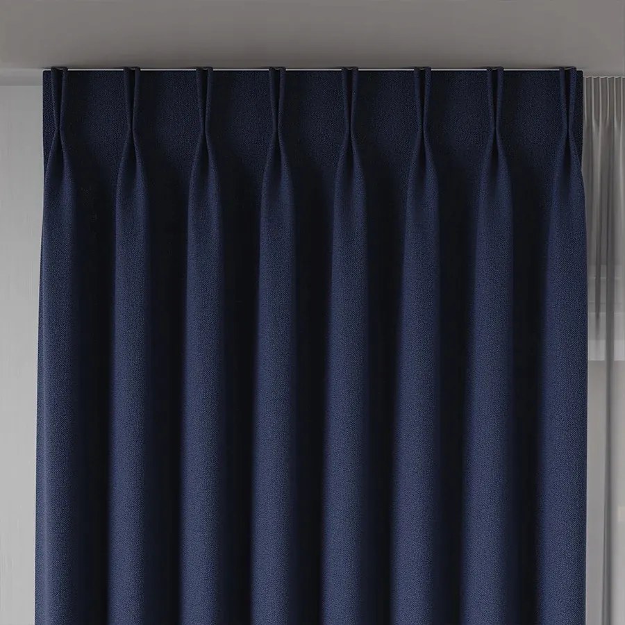 Kétoldalas Szövet Függönyanyag Rufus 320cm sötétkék